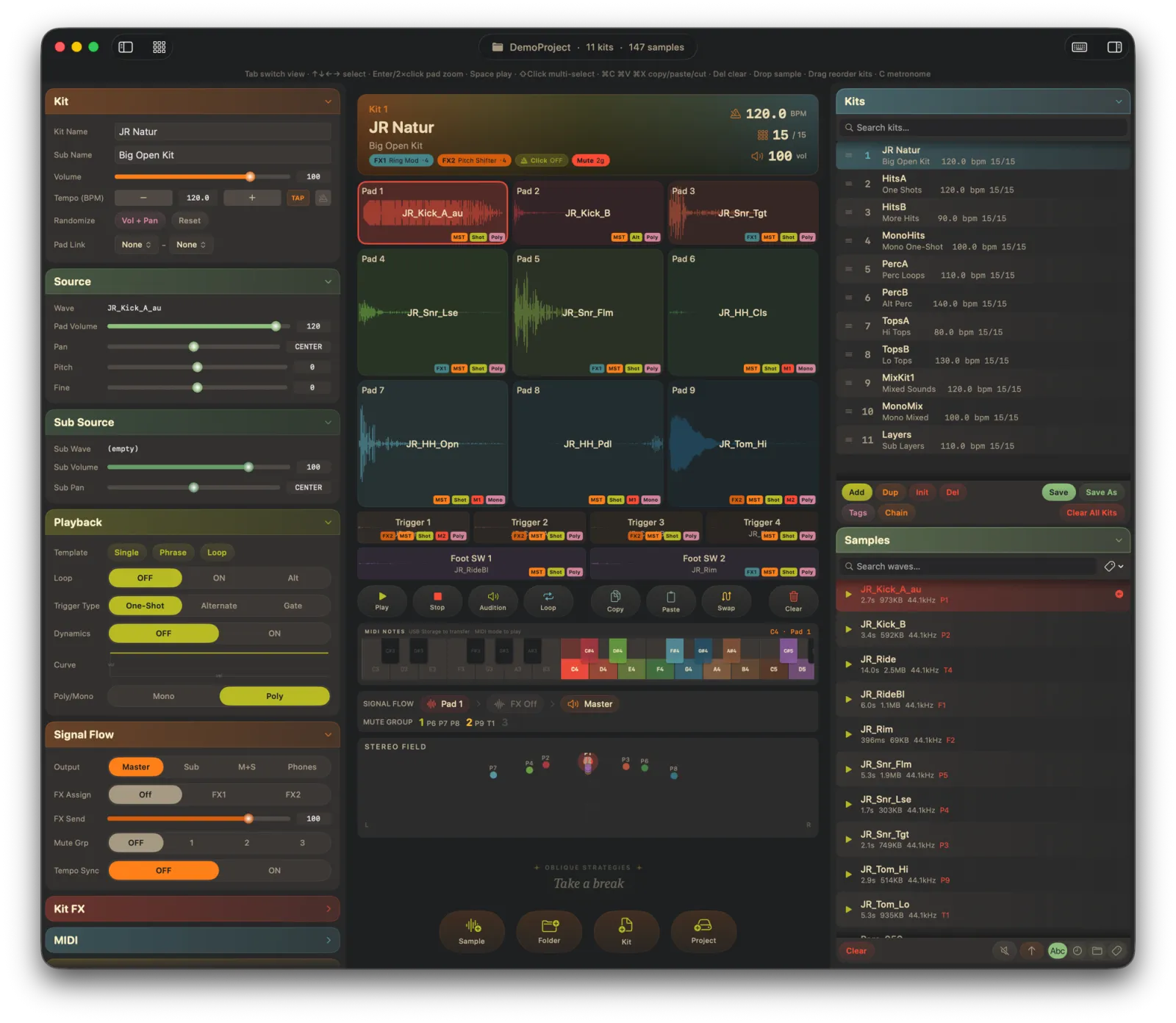SPD-SX Editor — kit overview