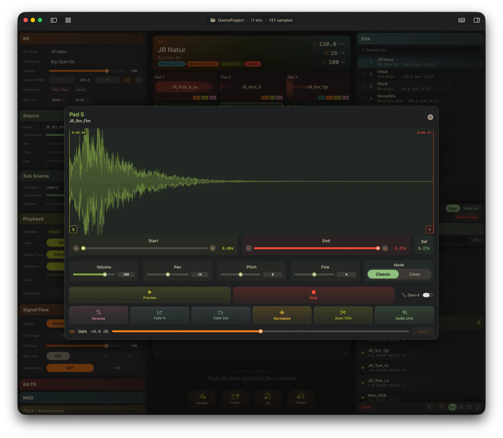 SPD-SX Editor — sample editor with waveform